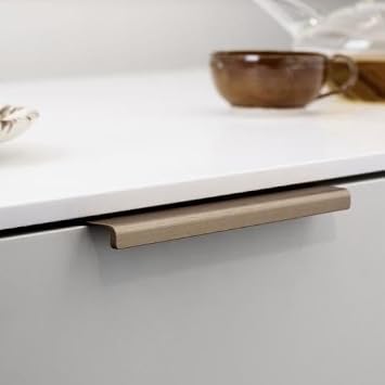 Edge Brushed Bronze Artisan Tab Drawer Pulls | Brass Cabinet and Furniture Hardware Large 6-5/15"