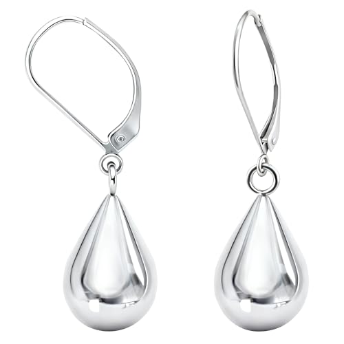 18k Gold and Silver Dangle Earrings for Women