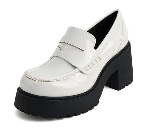 Image of Soda inchAMP inch ~ Women Round Toe Slip-On Lug Sole High Heel Penny Loafer Shoe