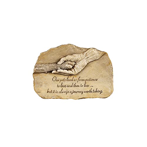 Evergreen Garden Dog Paw in Hand Devotion Painted Polystone Stepping Stone - 12”W x 0.5”D x 7.5”H… - Thumbnail 7