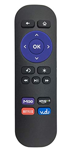 VINABTY Replaced Infrared Remote Controller fit for ROKU Streaming Player 1/2 / 3/4 LT HD XD XS MLK247 3900X with M-GO Netflix Vu-do App Key, NOT Support for TCL TV or Any Other TV