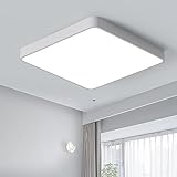 Ganeed 19.6 inch LED Ceiling Lights, 39W Square Flush Mount Day Light 6500K LED Ceiling Lamp, Energy Saving Light Fixture for Office Bedroom Kitchen Hallway Hotel, White