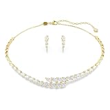 Swarovski Mesmera Set, Set (2), Taglio Marquise, Bianco, Finitura Oro 18 Carati