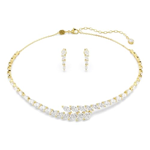 Swarovski Mesmera Set, Set (2), Taglio Marquise, Bianco, Finitura Oro 18 Carati