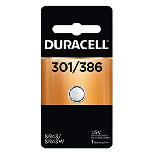 Duracell Watch and Electronic Battery 1.5 V Model No. 301/386 Carded