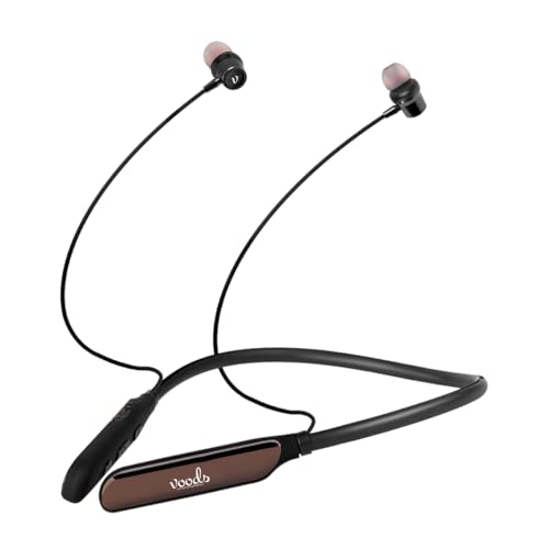 Image of Voods Active Plus Bluetooth Neckband with Vibration Alert, Magnetic On /Off, 30H Playtime, Fast Charging, HD Call Clarity, Dual Pairing, Wireless Earphones for Calling (Black)