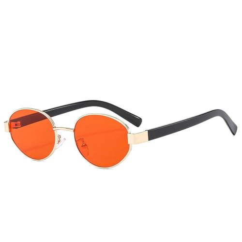 Lunettes de soleil ovales rétro métal contre l'éblouissement verres océan