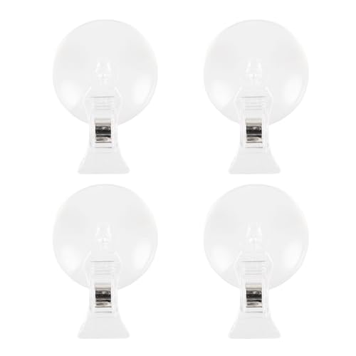 CAPASTEC Veggie Clip Aquarium, Feeding Tool Suction Cup Clip, Seaweed Plant Suction Cup Clip, Clear Resin Suction Cups W/Clips, 1.73