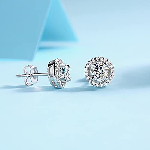 Moissanite boucles d'oreilles argent anti-allergie puces