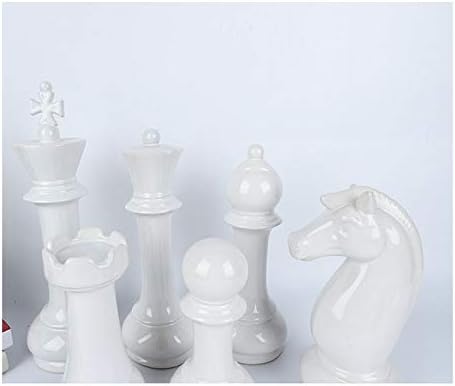 Hwydo Unique ceramic chess piece horse queen art figures table ornament set decor 6pcs (white) - Image 5