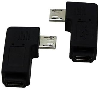 RML 1 Set Right/Left Angled 90 degree Micro USB Male to Micro USB Female Extension Adapter Conventer Cord Cable Connector