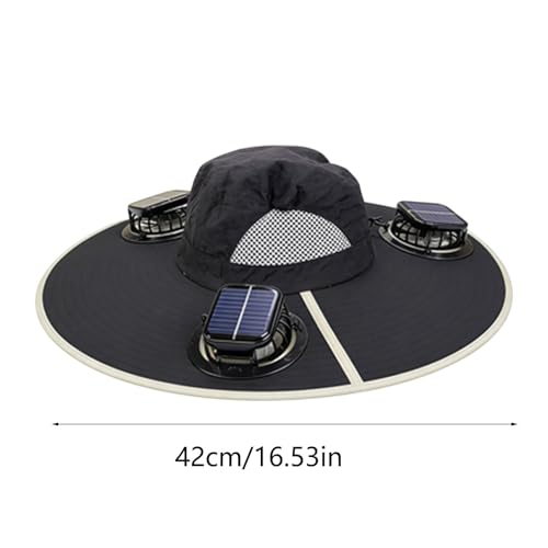 Chapeau de soleil anti-UV UPF 50+ ventilé rechargeable par port USB