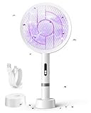 Molxss Electric Fly Swatter Rechargeable, 1800mAh 4000V High Voltage Mosquito Zapper Racket, USB Type-C Electric Mosquito Swatter Bug Zapper Bat with Charging Base for Indoor Outdoor