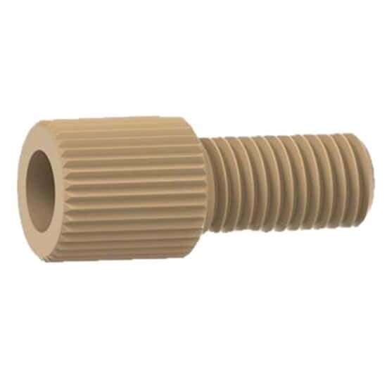 Idex Super Flangeless™ Nut, Standard Knurl, Natural PEEK, 1/8 (in) OD Tubing, 1/4-28 Flat Bottom: 10/PK