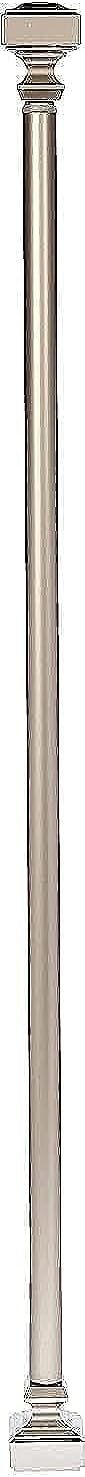 Amazon Basics 1 wall curtain rod with square finials, 36 to 72, nickel
