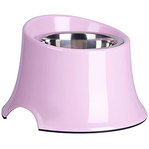 SUNCN 犬 食器、ペット 給食器 、給水器、犬猫用 餌入れ 、犬食器高さ、メラミン製 、滑り止め 取り外し 、食べこぼし、飛び散り 防止、食器洗濯機で洗える、中、大型犬 ペット用ボウル (Mサイズ (x 1) - (600ml), ライトピンク) ピン