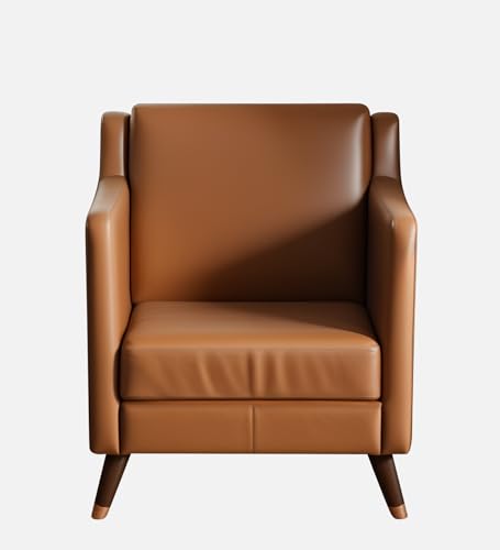 Image of Impact Handicraft Milan Wing Chair for Living Room Bedroom High Back Arm Chair Cushioned Lounge Chair Two Seater Sofa, Luxury Rest Chair Arm Chair Sofa Fabric (Tan)
