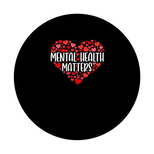 Mental Health Awareness Matters Green Ribbon PopSockets Swappable PopGrip, Black - Image 3
