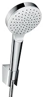 hansgrohe Crometta Duschhalterset, mit Duschschlauch, 1,60 m, wassersparend, Weiß/Chrom – Ansicht 1