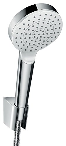 hansgrohe Crometta Duschhalterset, mit Duschschlauch, 1,60 m, wassersparend, Weiß/Chrom