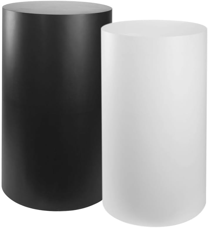 shopPOPdisplays White Round Wood Display Pedestal - Art Galleries, Retail Displays, Trade Shows, Events - 200 lb. Capacity (14" D x 30" H)