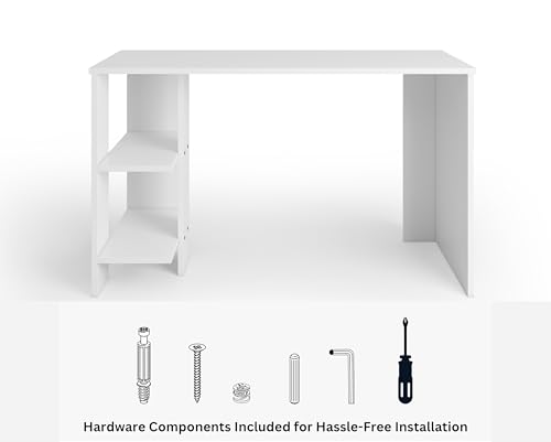 FURLAY Aero White Study Table, 100 x 50 x 77 cm - Image 5