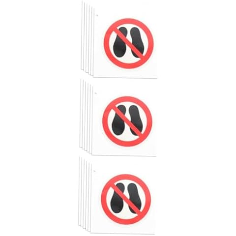 KITANDOVE 18 Pcs Do Not Step on Stickers Danger Sign Round Warning Vinyl Decals Safety Label Back Self Adhesive Warning Stickers Stickera Please Do Not Stepping Sticker Wall Stickers Pet Cover