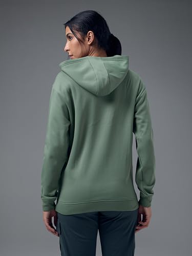 Image of TECHNOSPORT Women's Regular Fit Graphic Print Hooded Neck Full Sleeve Technowarm+ Sweatshirt for Casual & Regular Use