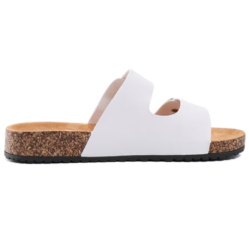 Womens Sandals Comfortable Cork Footbed Sandals Adjustable Buckle Flat Slide Sandals Casual Footwear Outdoor Sandals3
