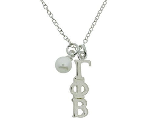 Gamma Phi Beta with Pearl Greek Sorority Lavalier Pendant Drop Charm Necklace