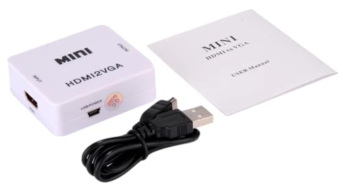 Image of Mini HDMI to VGA HDMI2VGA Adapter Full HD1080P HDMI to VGA Audio HD HDTV Video for PC Laptop Converter (HDMI to VGA)