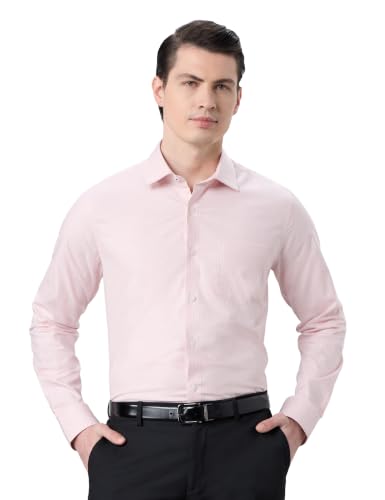 Image of Symbol Premium Men's 100% Cotton Formal Shirt | Textured Self Design | Regular Fit | Taped Construction | Available in Plus Sizes