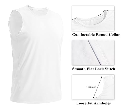 HOTCAT Camiseta sin mangas para hombre, paquete de 3, camiseta deportiva sin mangas, camiseta interior para correr, correr, gimnasio, entrenamiento, Negro + Gris + Blanco, M