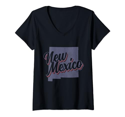 Nuevo México Vintage State Map Pride Camiseta Cuello V