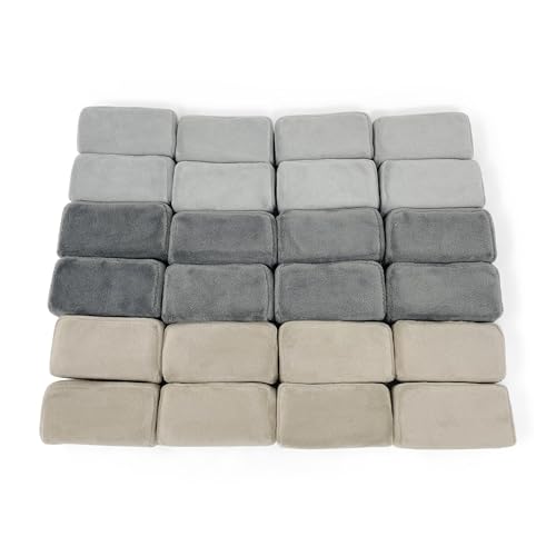 Plush Blocks Mini Foam Building Blocks for Kids (24-Blocks) - Soft Building Blocks for Toddlers, Plush Stackable Foam Blocks, Indoor Play Toy for Kids, Stacking & Sensory Play Set (Castle Rock) - Image 8
