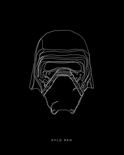 Komar Wall Picture Star Wars Lines Dark Side Kylo Children's Room Decoration Art Print Without Frame Available in 3 Sizes