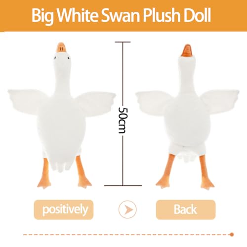 Zaloife Gans Kuscheltier Weiß, Plüschtier Große Ente 50 cm, Stofftier Gänse, Plüsch Gans Kissen Puppe Geschenk