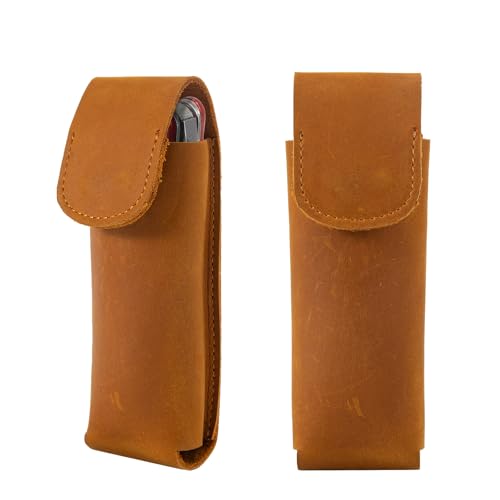 Bainha multiferramenta para homens, bolsa multiferramentas de couro, organizador de cinto EDC, coldre multiferramentas, fecho magnético, estojo de bainha de canivete de bolso para ferramenta dobrável