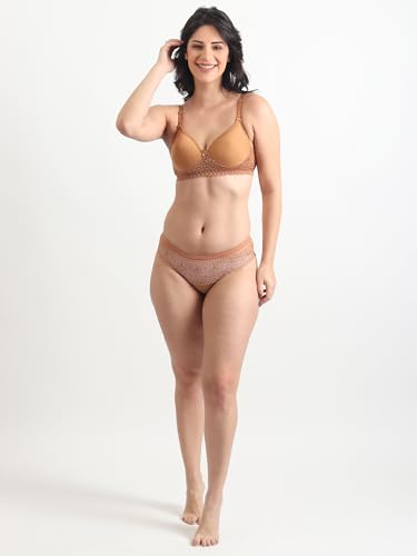 Image of SGC SWEDEN Women's Lingerie Set | Lace Fabric Lightly Padded Non Wire Push-Up Bridal Bra Panty Lingerie Set