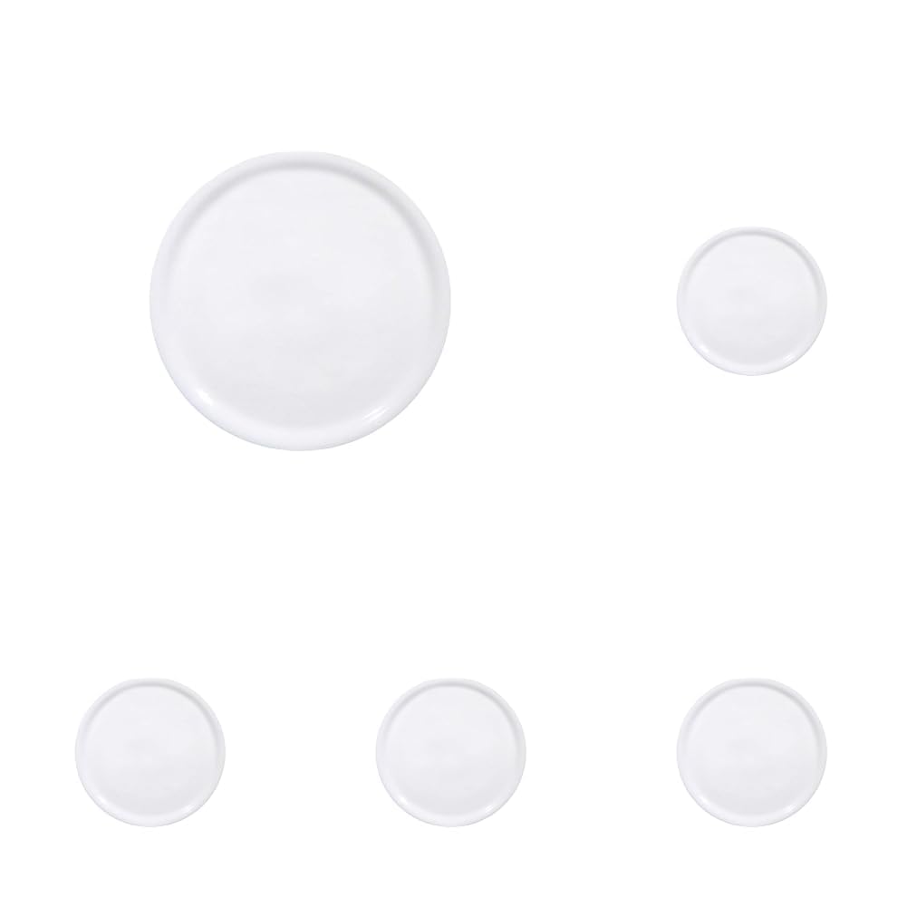 HENDI Plato de pizza redondo, plato para servir pizza, porcelana, motivo: unicolor, apto para el microondas y el lavavajillas, ⌀330 mm, blanco (Paquete de 5)