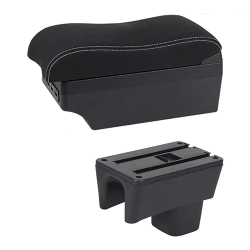 車用アームレスト センターコンソール 内装詳細 収納ボックス 改造パーツに適合するスズキに適合するスイフト用 2005 2006 2007 2008-2023(E2 White Line)