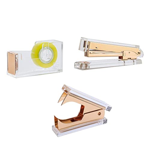 Fournitures de bureau tendance et agrafeuse dorée pour cadeau chic - 5