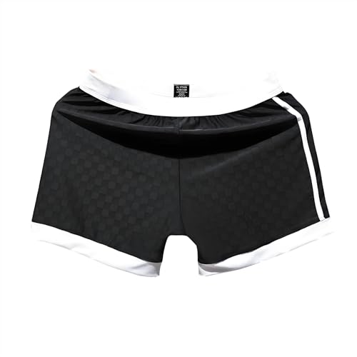 TAPUU Mens Satin Plaid Boxer Shorts Ice Silk Pajama Shorts
