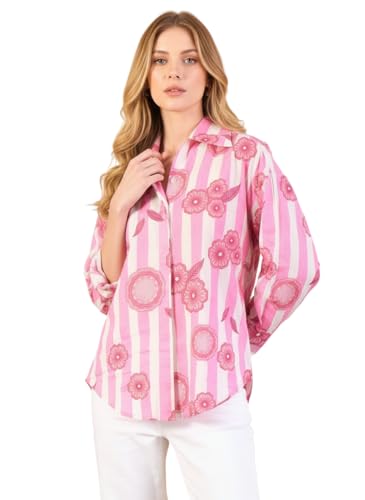 Image of Leriya Fashion Tops for Woman | Casual Top for Women Stylish Western Outfit | Collared Button Shirt for Women Oversized | Girls Professional Shirt for Office and Daily Outfit