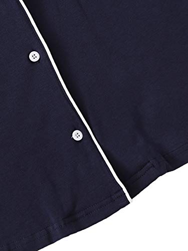 Floerns Women's Notch Collar Short Sleeve Sleepwear Two Piece Pajama Set Navy Xl #TOP6
