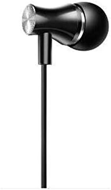 LINHUIPAD Single side Earphone with Microphone In-Ear Stereo to mono Earbud One side Headphones,3.5mm Jack Metal Noise Isolating Earplugs, Spring Coil Reinforced Cord