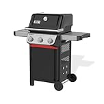 Weber Barbecue a gas Spirit E-310/3 bruciatori, accensione Snap-Jet, ruote resistenti e griglia di riscaldamento, superficie di 51 x 46cm, compatibile con le guide laterali Weber Works, nero/argento