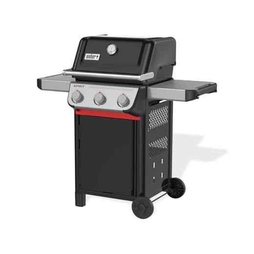 Weber Spirit E-310 barbecue a gas, 3 bruciatori, 51 x 46 cm superficie di cottura, griglia di mantenimento, termometro integrato, 2 ruote - Nero/Argento (1500864)