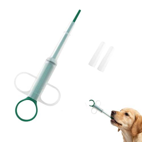 Green Pet Pill Dispenser Tool with Plunger