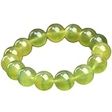 HHCTEBEC Pulsera de fluorita Verde para aliviar la ansiedad y claridad Mental, Cristal curativo Natural para el estrés, la concentración, el Equilibrio Emocional y la energía Positiva,13MM